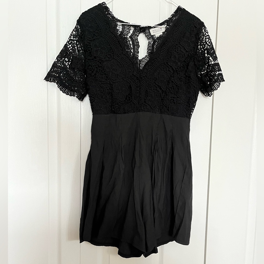 Molly Bracken black lace romper size small